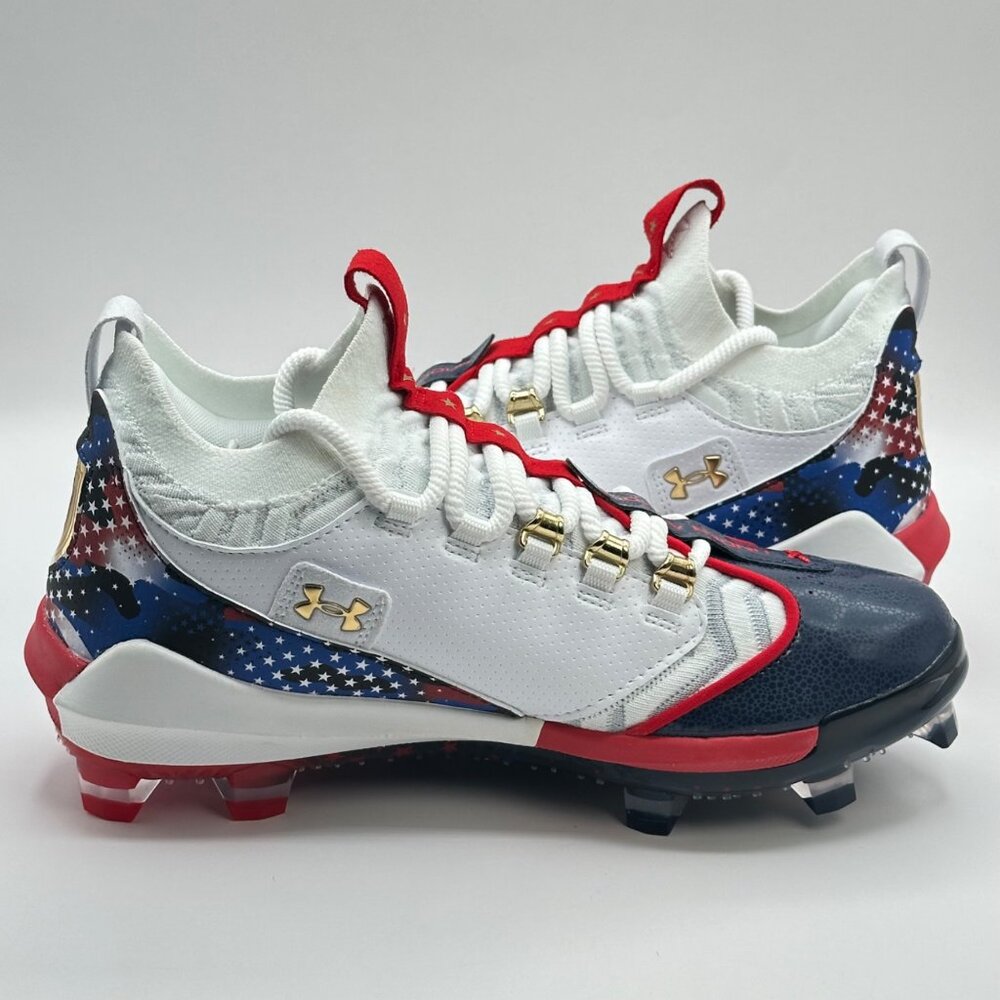 MenUnder Armour Harper 9 Pro TPU USA Multi Sz Molded Baseball Cleats 3027439-100 - Picture 9 of 12